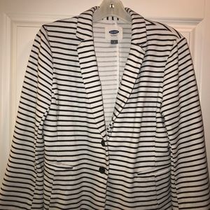 Striped ponte blazer